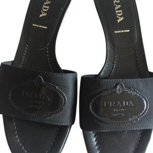 Prada Kitten Heel Slides Sandals